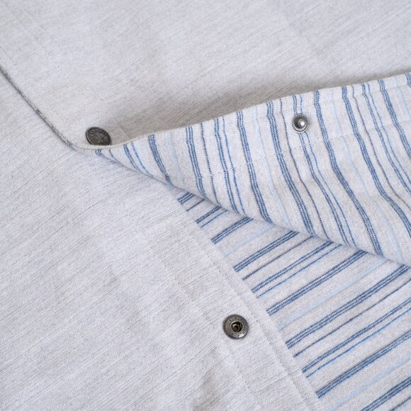 Vissla Flannel Shirt Snap Button Reversible Burshed Cotton Gray Blue XL - Picture 15 of 16